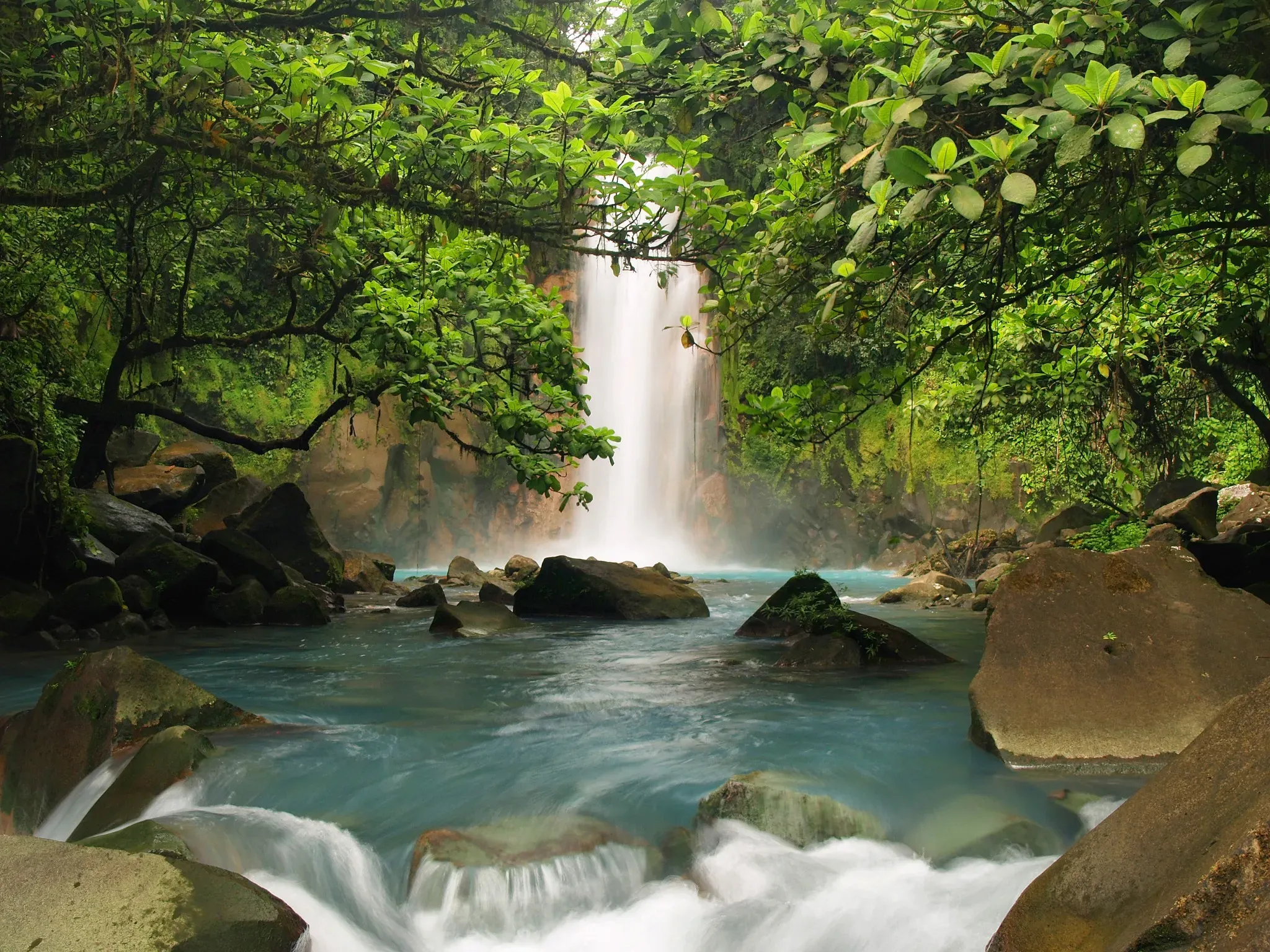 Rio Celeste waterfall in Costa Rica.