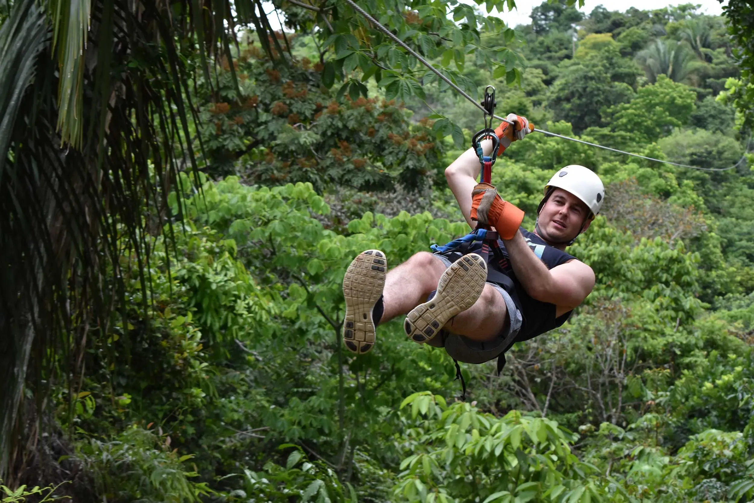 "Tourists enjoying the Canopy Titi Tour in Costa Rica"