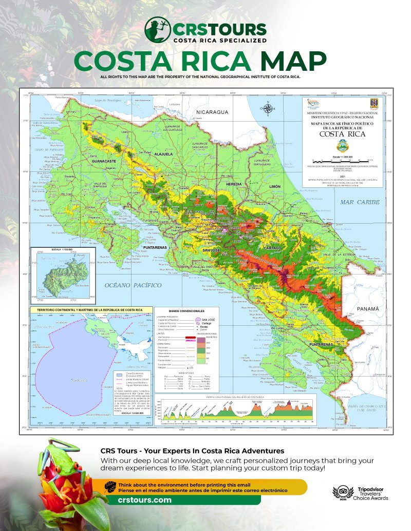 Download Costa Rica Map in PDF