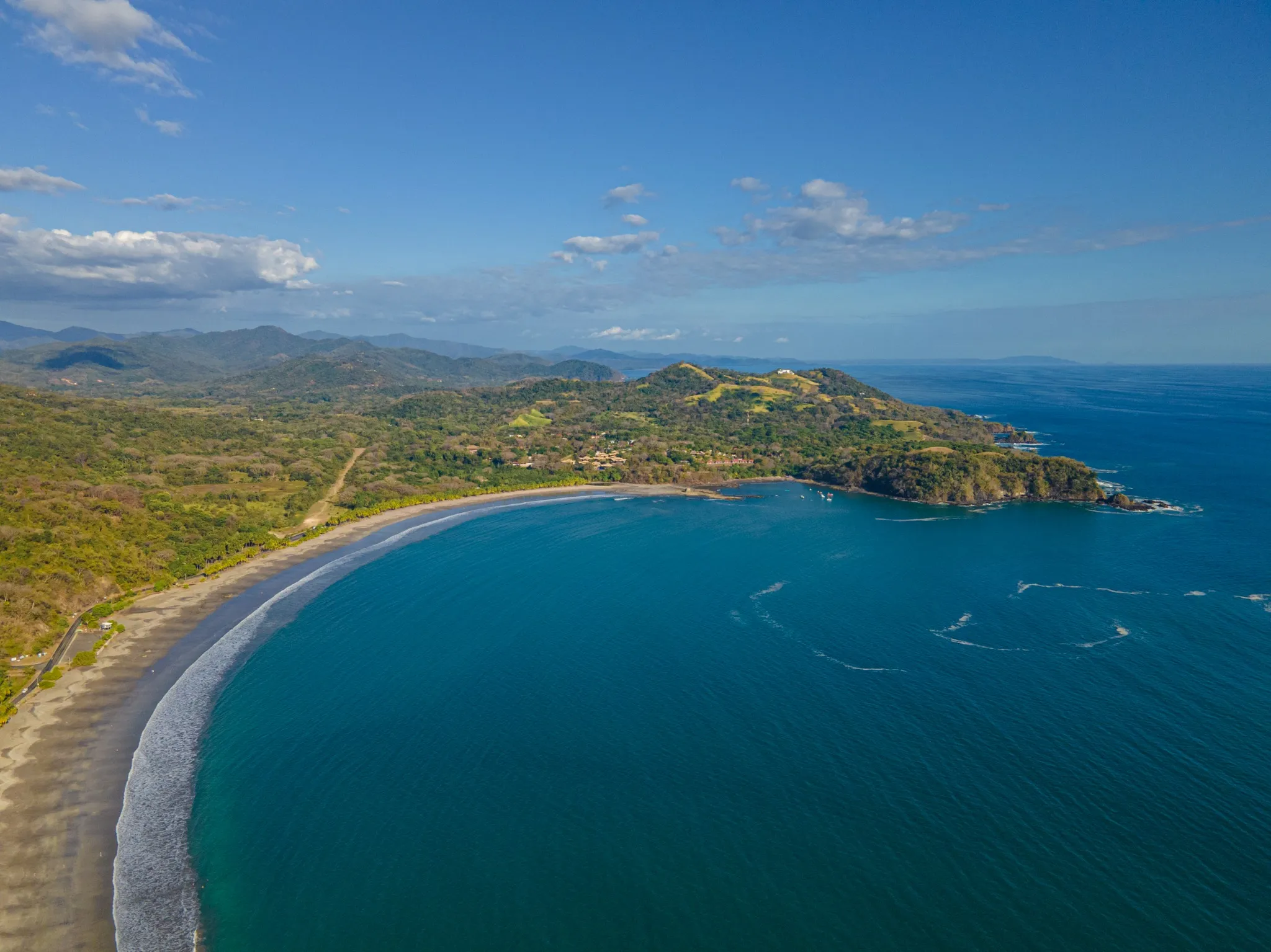 Sunny aerial view of the Costa Rica coastline