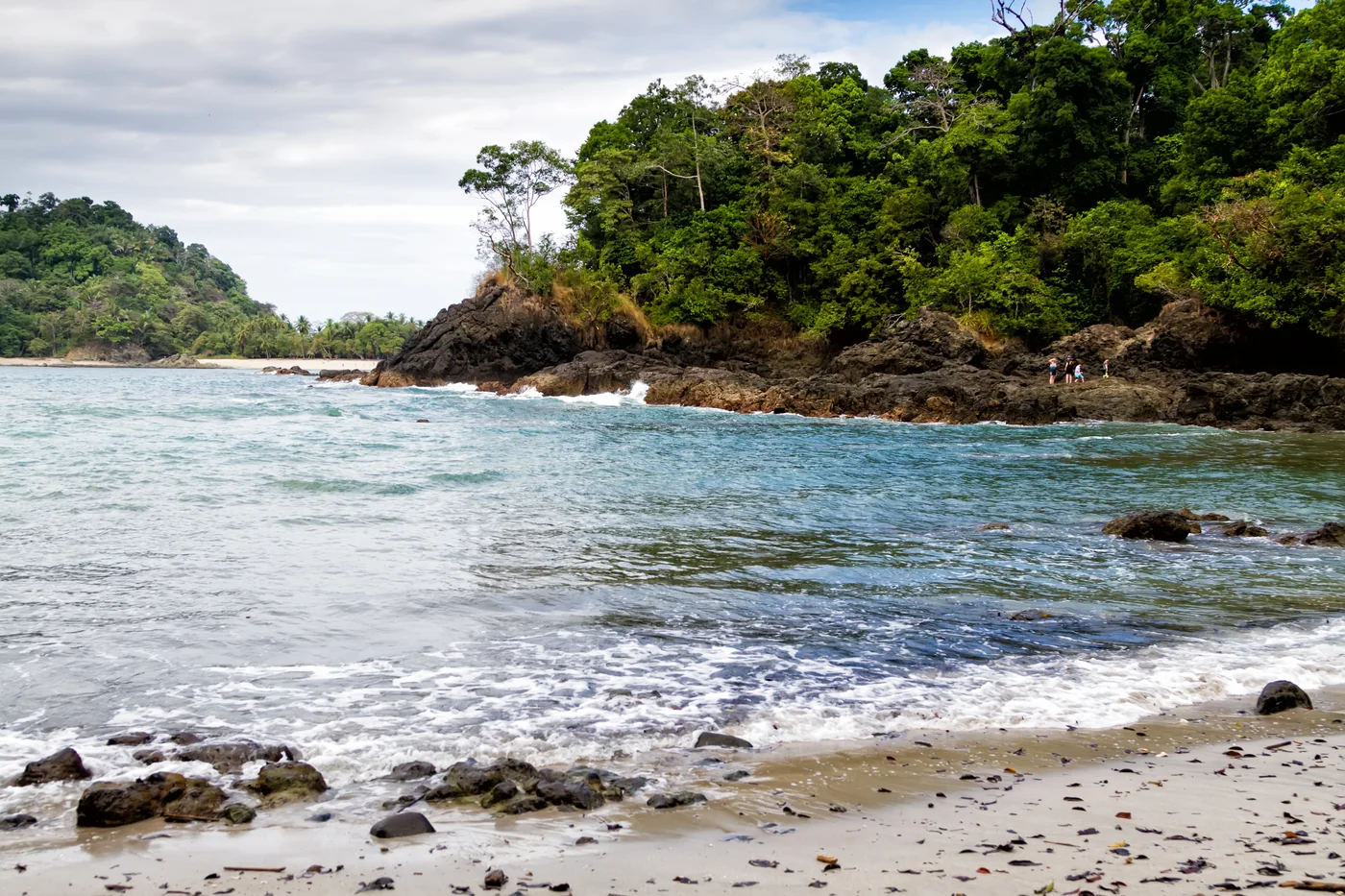 Rocky coastline and rainforest at Manuel Antonio, Costa Rica