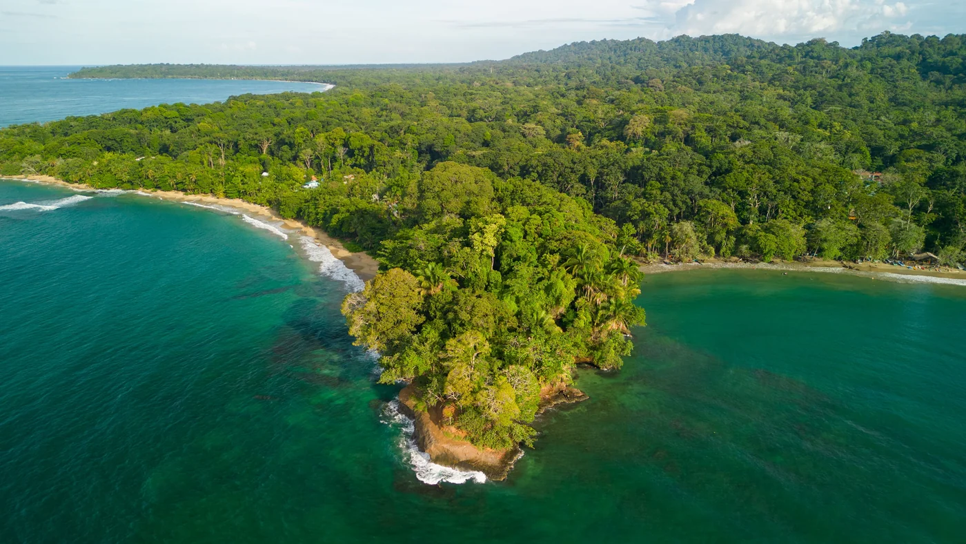 Aerial view of a Costa Rica beach